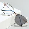 Men's Retro Anti-Blue Light Photochromic Glasses with Double Bridge Metal Frame, Suitable for Prescription Lenses