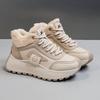 Women's Winter Chunky Platform Sneakers Warm Outdoor Snow Boots With Faux Fur Lined Workout Walking Shoes Running Anti-Slip Short Booties for Women