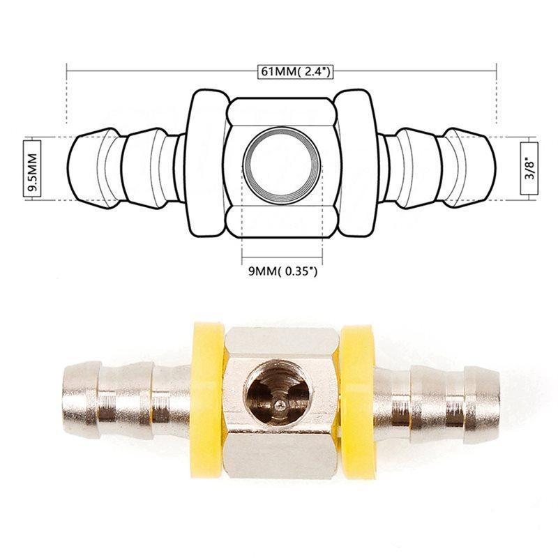 A84E-For Fuel Line Pressure Gauge Sensor Barbed Push Lock T-Fitting Adapter 3/8" For Fuel Line T-Connecting Piece