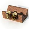 Curved Leopard Print Alloy Earrings Irregular Modern Design 8g Lightweight Ear Jewelry For Everyday Elegances