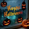 Festival Atmosphere Glass Stickers Halloween Static Cling Window Decals, Spooky Pumpkin Bat Stickers, Self Easy Stick Decorations Adhesive Removable