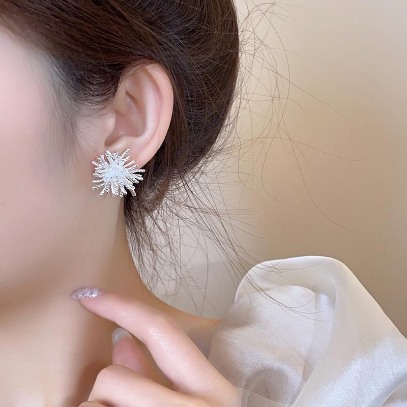 Silver Fireworks Stud Earrings - Elegant, Luxurious, and Beautiful for Women, 2025 New Hot Style