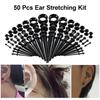 50 Stück 14g-00g Ohrstöpsel Kegel Ohrmuschel Piercing Schmuck Bequeme Piercing Ohrringe Ohr-Dehner Expander Unisex Acryl