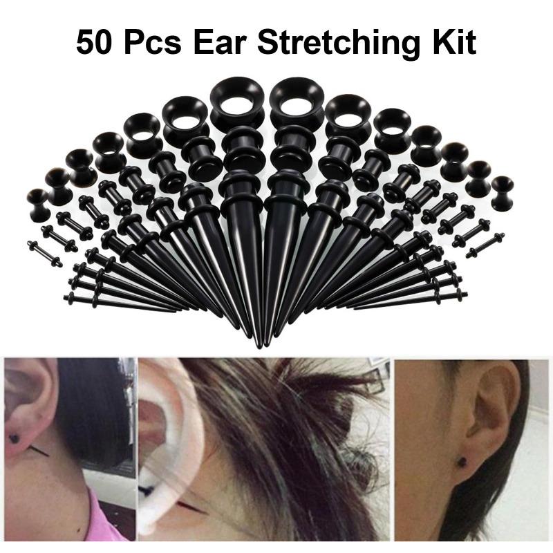 50pcs 14g-00g Ear Plugs Cone Auricle Puncture Jewelry Comfortable Piercing Earrings Ear Gauges Expanders Unisex Acrylic