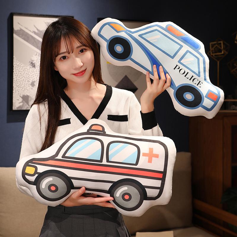 53Cm Plush Transportation Plush Pillow Stuffed Soft Excavator Cement Truck Ambulance Fire Fighting Truck Decor For Sofa Chair