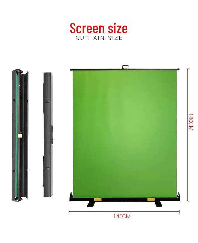 Green Screen Portable Pull-Up Stand for Photography and Live Broadcasts