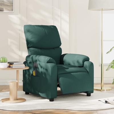 Vidaxl Foldable Massage Armchair, Electric, Dark Green, Fabric