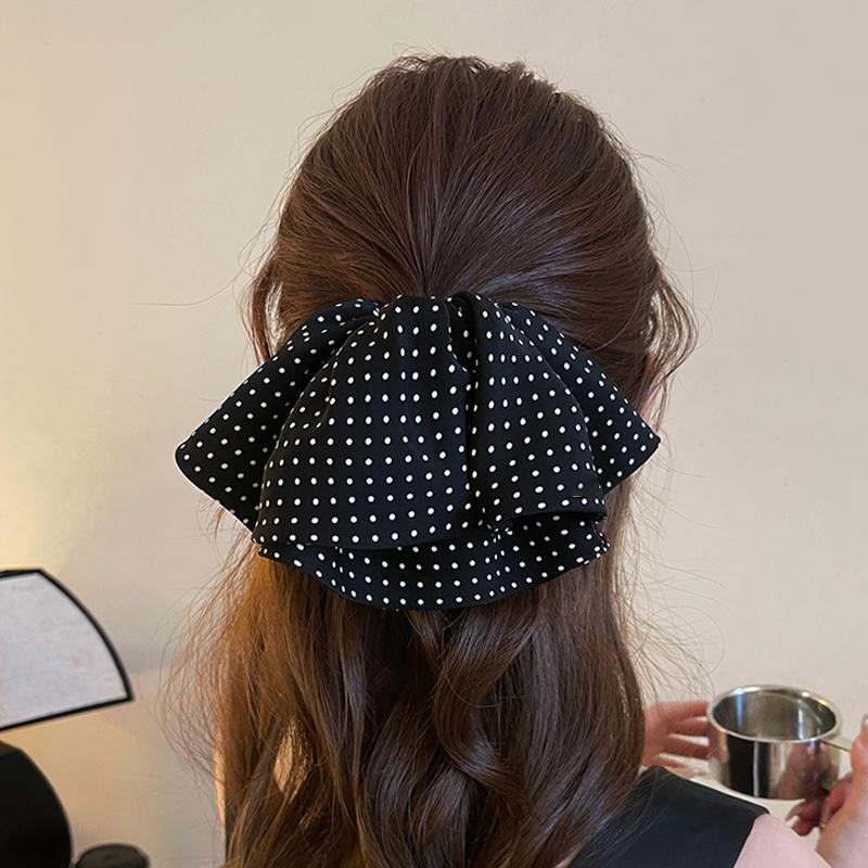 Punkte Schleife Clip Modischer Hinterkopf Dutt Pferdeschwanz Clip Haarschmuck