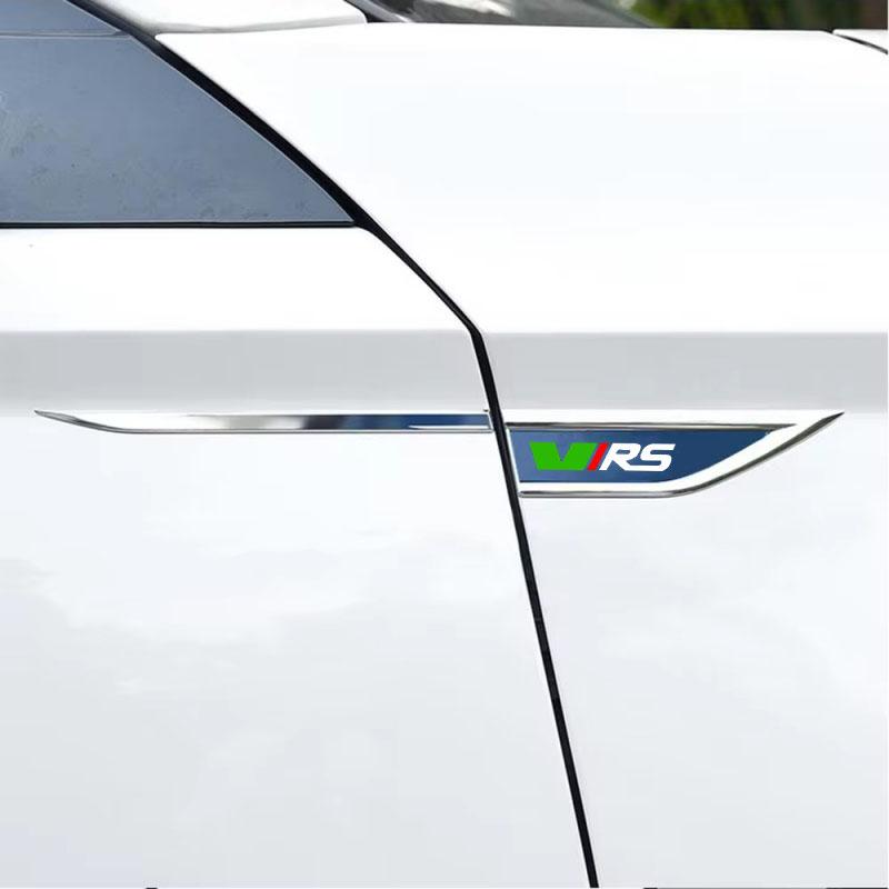 IYSZ8 2Pcs VRS 3D Metal Stickers For Skoda OCTAVIA A7 VRS MK2 MK3 A5 Superb 3 2 Rapid Kodiaq Karoq Fabia Kamiq Car Styling Accessories