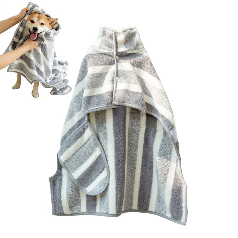 

Dog Drying Towel Quick Drying Dog Towel Wearable Absorbent Quick Dry Microfiber Striped Blanket For Beach Salon After Swim Car S