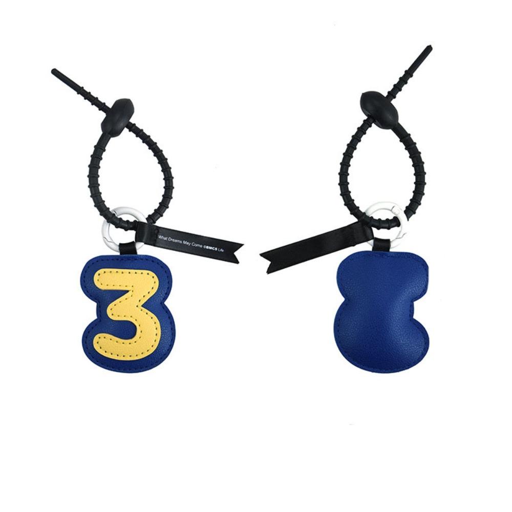 

Anti-lost Number PU Leather Keychain Bag Charm Leather Key Ring Ornament Accessories Style D