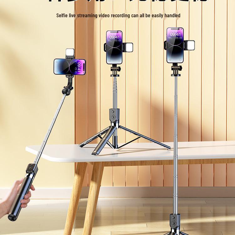 2025 Universal Blue Selfie Stick Tripod: Floor-Standing, Portable, 360° Rotation for Mobile Photography