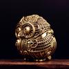 Pure Brass Owl Cylinder Desktop Ornament Household Aromatherapy Incense Burner Open Lid Incense Burner Antique Bronze Ware