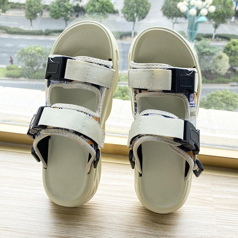 

Sandals men s summer wear driving to work non-slip Vietnamese slippers soft bottom leisure outdoor sports beach sandals 44 бежевий