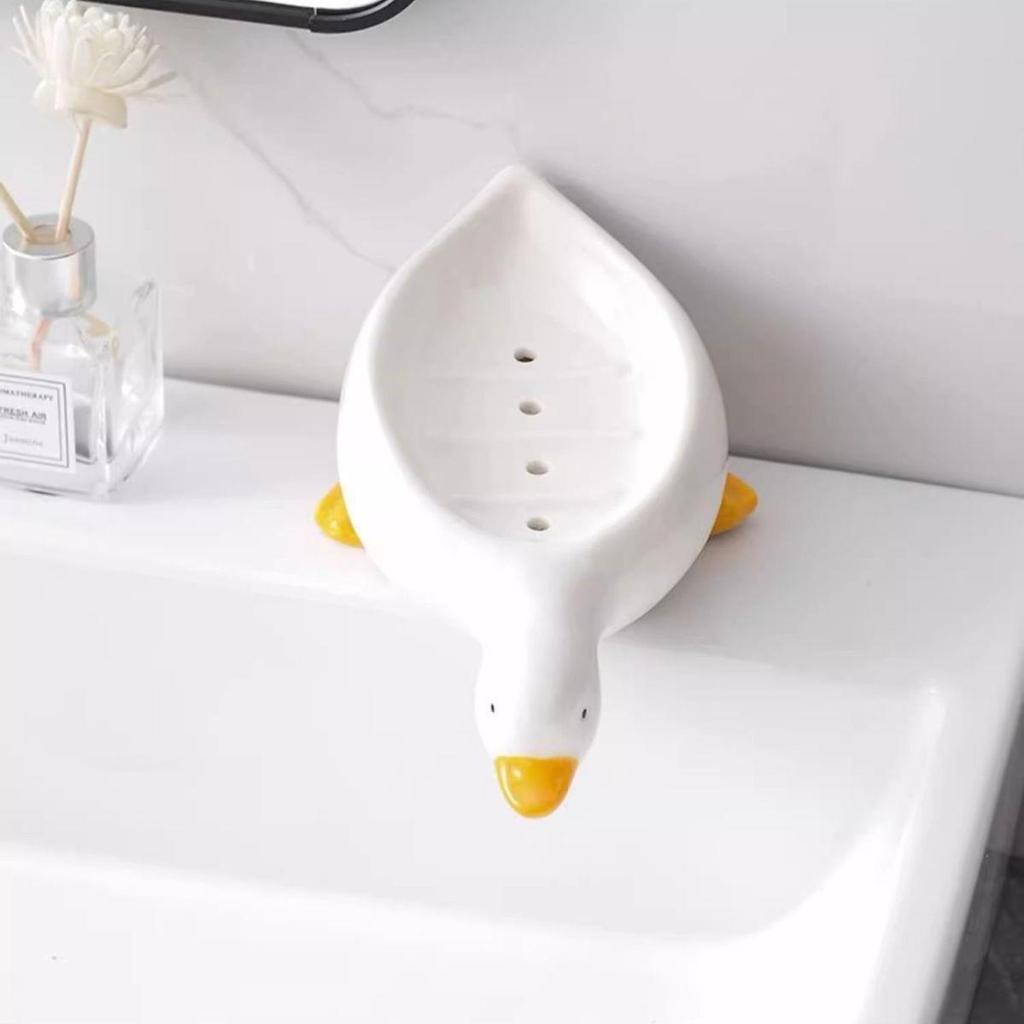 Entenküken-Gelbe Multifunktionale Seifenschale mit Abtropfständer für Badezimmer Waschbecken.