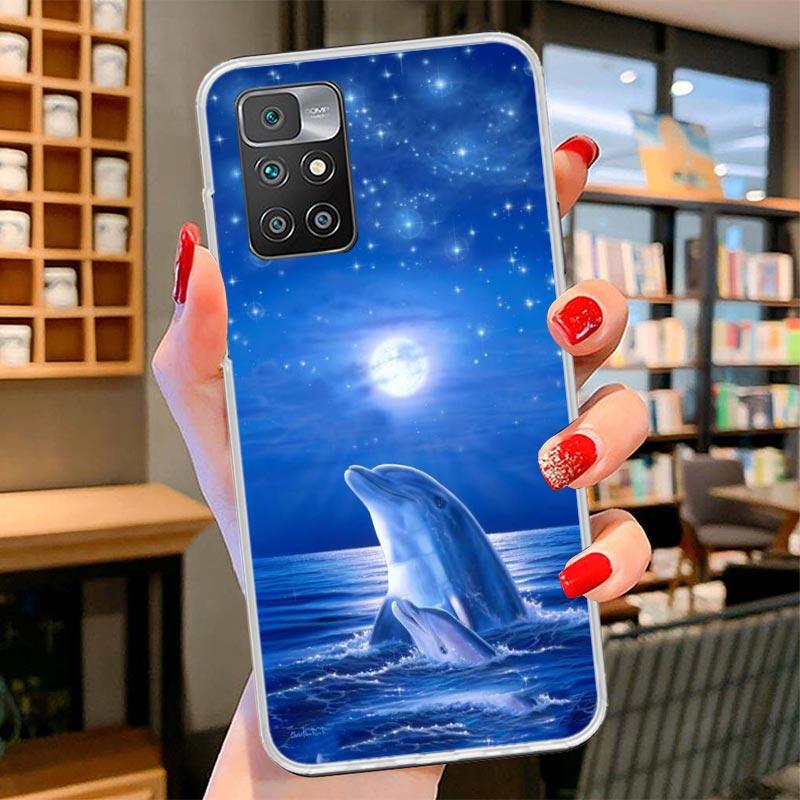 Ocean Animal Cute Dolphin Cover Phone Case For Xiaomi Poco F7 Ultra X7 X6 X5 Pro M7 Redmi 15C 15 13C 13 12C 12 10C 10 9A 9C 9T 9