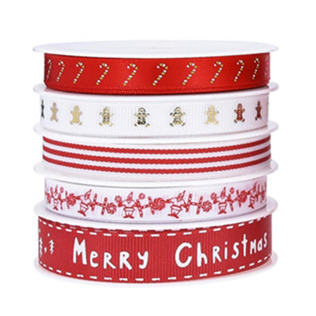 Seasonal Christmas Ribbon Set Giftbox Wrapping Ribbon Festival Home Decors Christmas Wreath Crafting Ribbon Party Supply