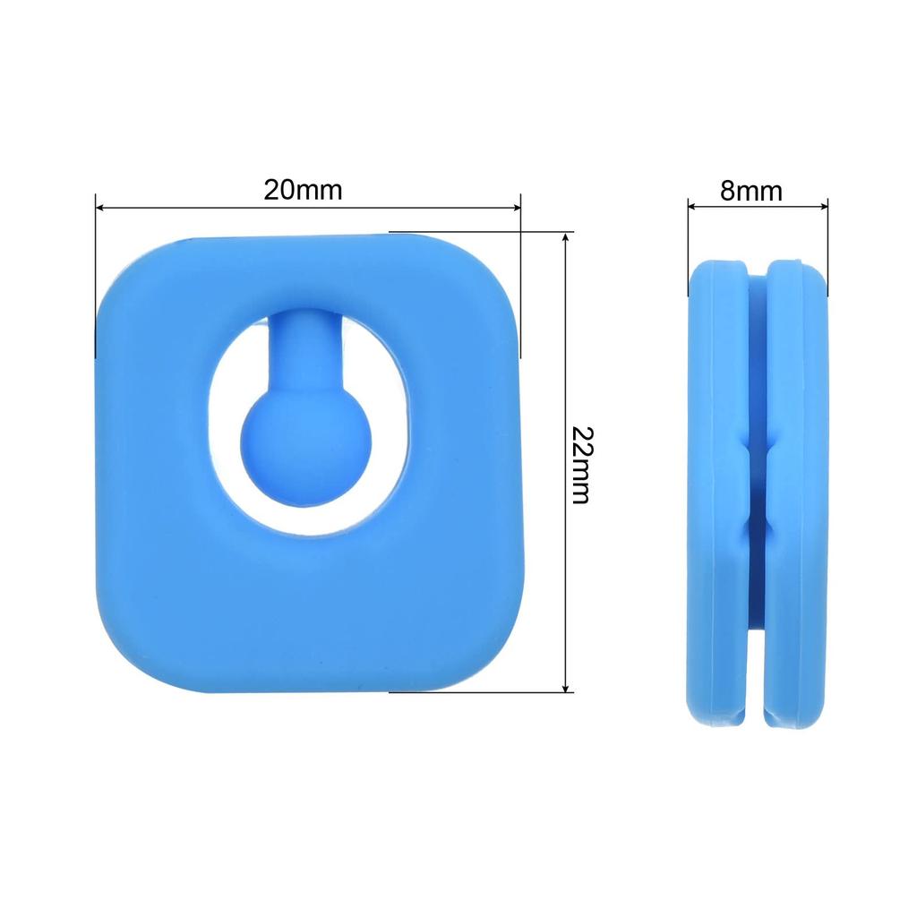 PATIKIL Tennis Vibration Damper 4 Pieces Square Silicone Shock Absorber Racket String Damping for Tennis Racket Black White Clear Blue