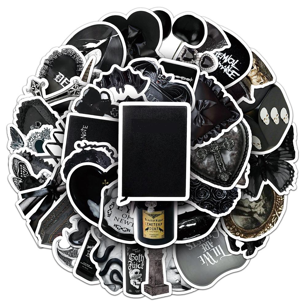10/30/50pcs Dark Gothic Graffiti Stickers Horror Waterproof Decals DIY Notebook Guitar Stationery Cool Cartoon Aesthetic Sticker