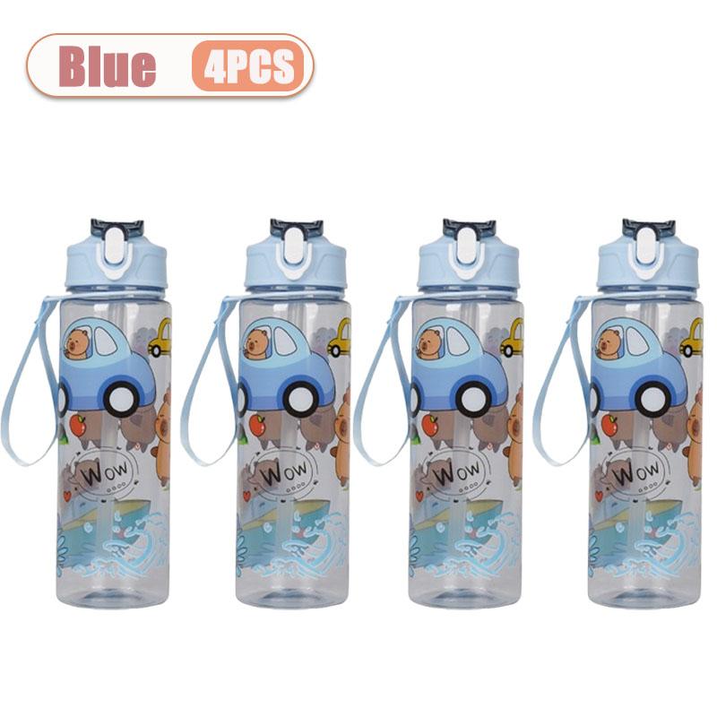 1-10PCS Capybara Cartoon Water Bottle with Straw for Gift Lightweight Dishwasher Round Reusable Whimsical Design