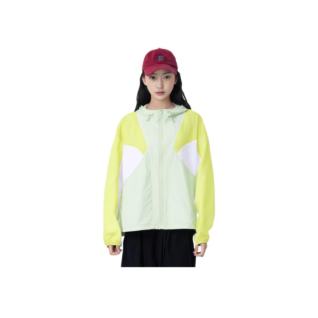 Li Ning Fitness Series Loose Comfortable Versatile Sun Protection Clothing Women tops Standard-White Ice-Green AFDU584-5