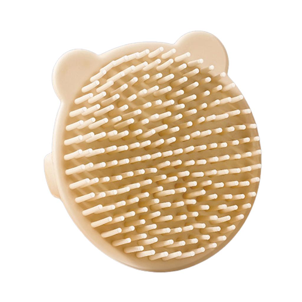 Baby Shampoo Hair Scrub Brush Cute Bear Ears Scalp Scrubber for Baby Both Wet Dry Hair