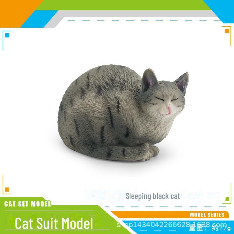 Seashell Cat Figurine: Realistic Kitten Toy Model