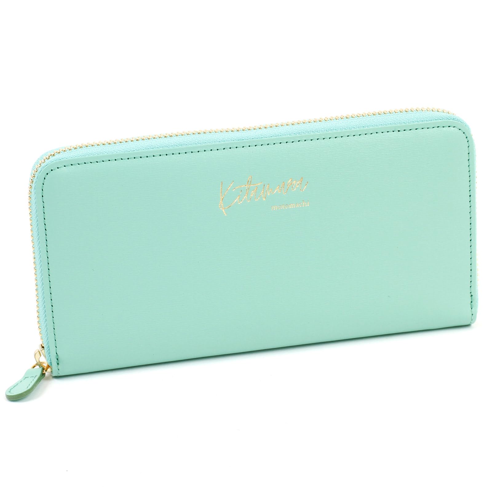 

Handwritten style foil stamped logo long wallet NH0852 green 30311 [Kitamura] Green/Light [Green]