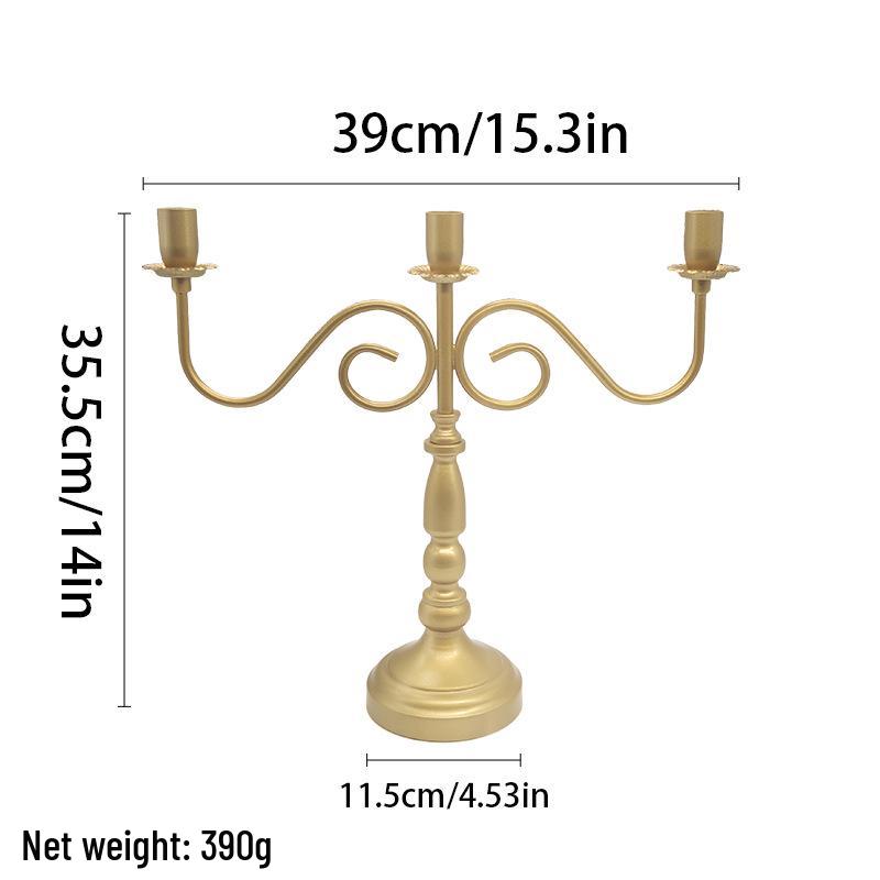 Vintage Europeisk Retro 3 & 5-armad Ljusstake Prydnad för Matsalsbord & Fotorekvisita