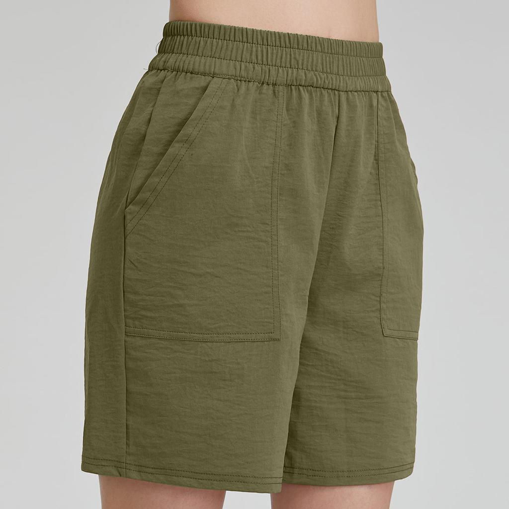 Women Casual Elastic Waist Shorts with Pockets Relaxed Fit Lightweight Drawstring Athletic Lounge Bottoms for Daily Wear