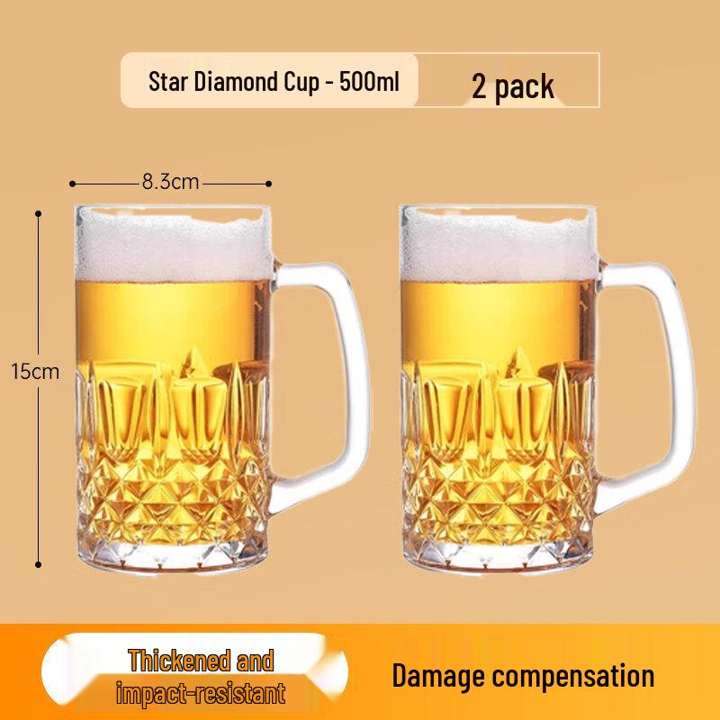 ZISIZ Tempered Glass Mug with Handle