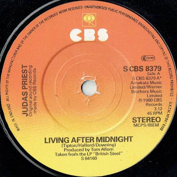 7inch Record JUDAS PRIEST Living After Midnight SCBS8379 CBS 1980 UK Rock Used