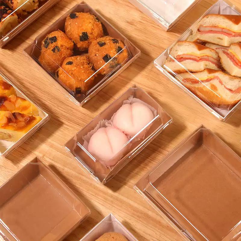 50PCS Dessert Packaging Box Cupcake Box Large Pastry Bakery Boxes With Picnic Food Packaging Box