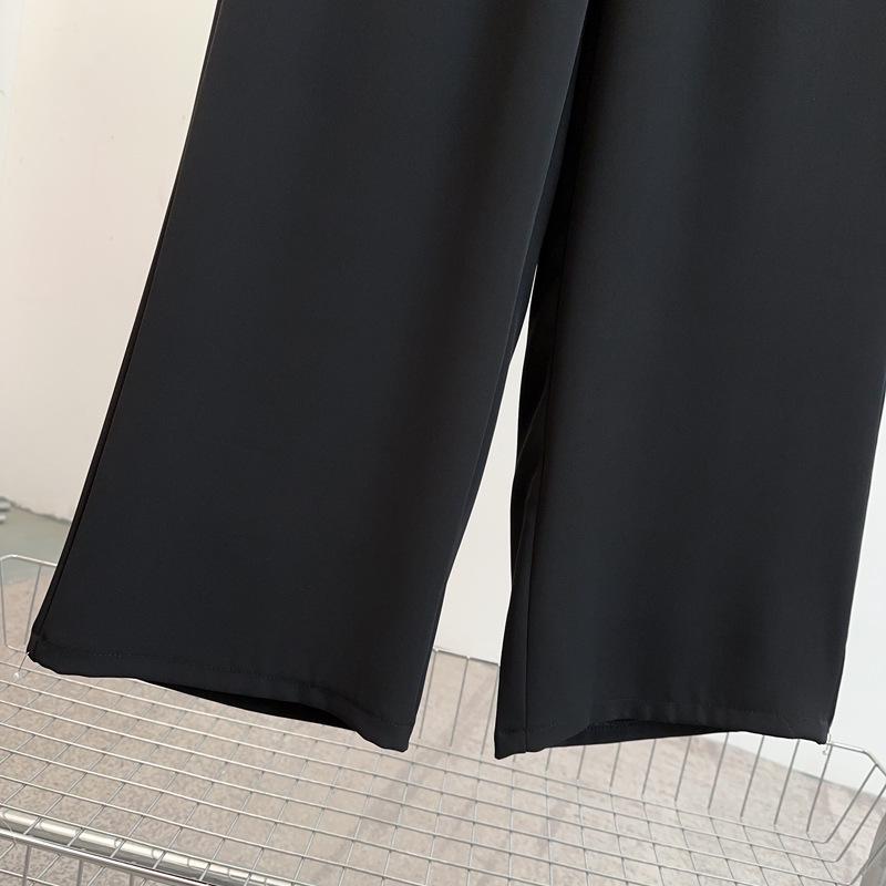 2025 Women's Plus Size High Waist Slimming Straight-Leg Floor-Length Casual Suit Pants