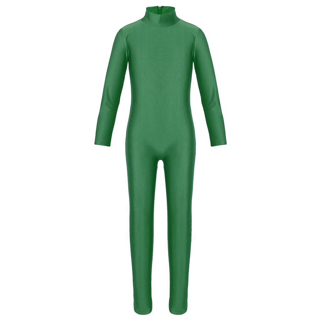 Girls Long Sleeve Zippered Leotard Ballet Dance Unitard Gymnastics Performance Attire