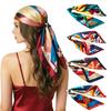 Yangyizhi Large Square Headscarf, Simulated Silk Satin Fabric Scarf, Vibrant Floral Print Neck Multi-Purpose Turban Scarf Shawl Hair Tie