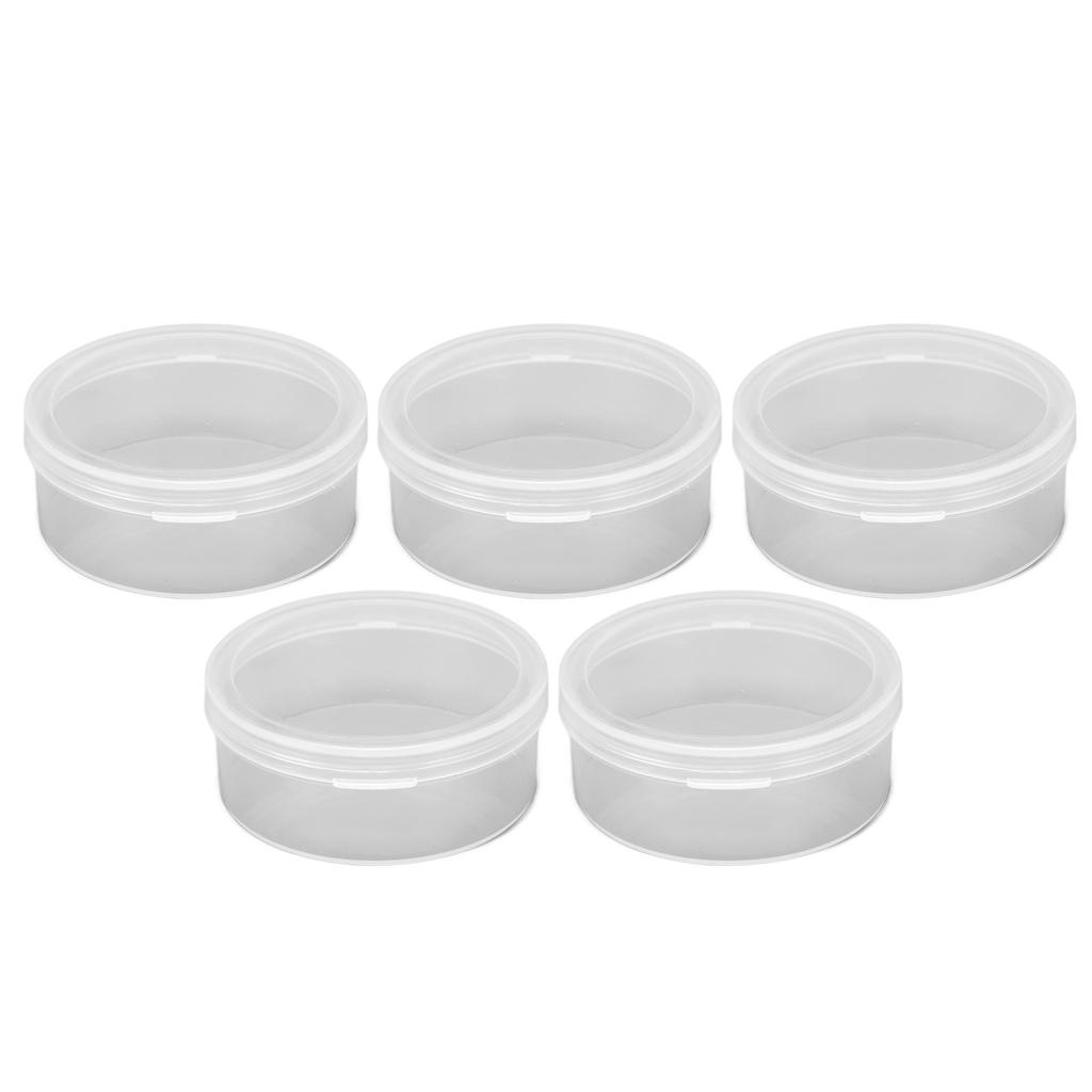 5PCS Sponge Transparent Storage Box Multipurpose Portable Round Clear Small Plastic Containers for Small Items Crafts