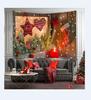 Christmas Tree Print Tapestry Wall Hanging Background Cloth Decor Red Santa Claus Polyester Tapestry Home Room Wall Decoration