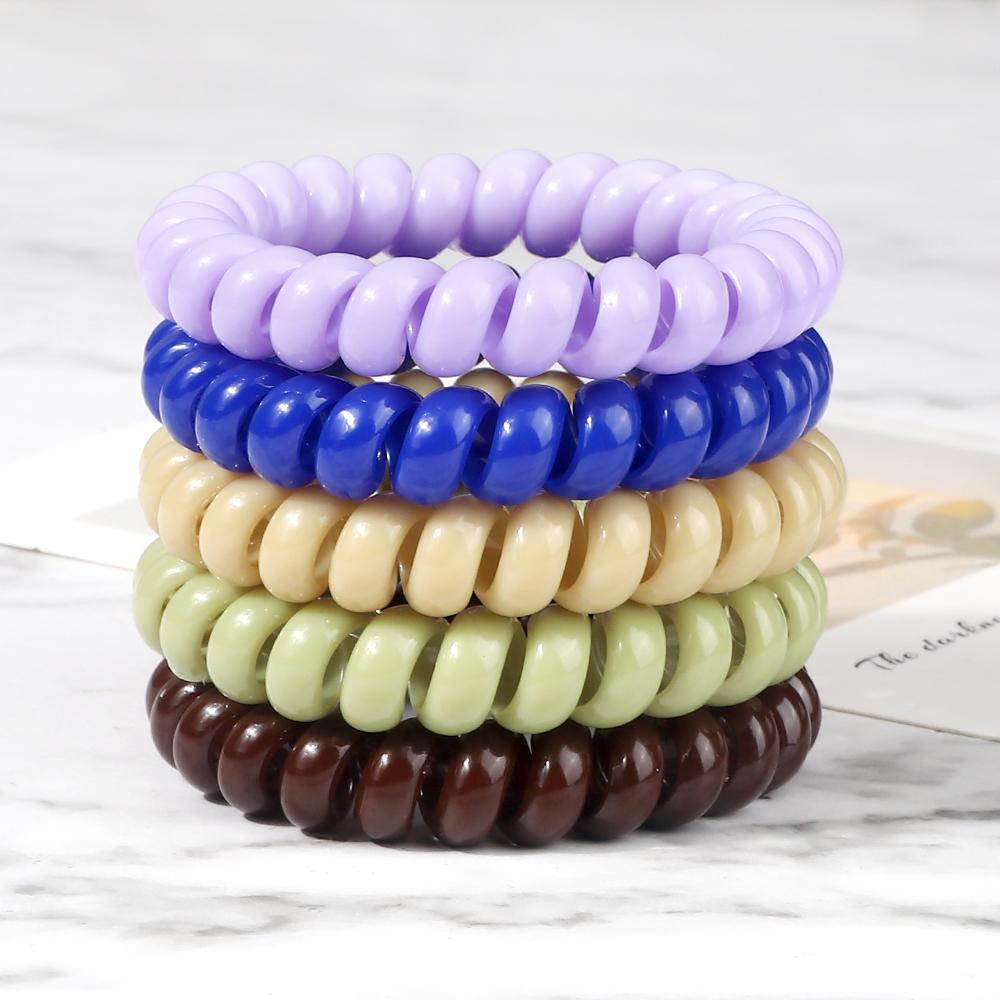 5 buc/set Elastic Culori Bomboane Fir de Telefon Simplu Benzi de Păr pentru Femei Coadă de Păr pentru Copii Fete Scrunchies Bandă de Păr Gumă Cadouri