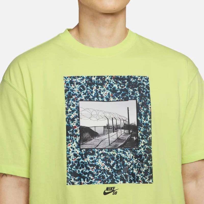 Nike SB Photoprint Skateboard Short-Sleeve Tee Men Tops Light-Lemon-Yellow FB8141-736