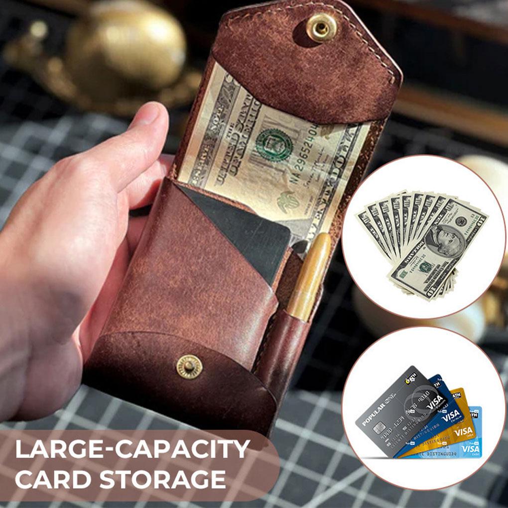 Slim Wallet With Pen Slot Large-Capacity Card Holder Handmade Leather Card Holder Wallets For Men Uk