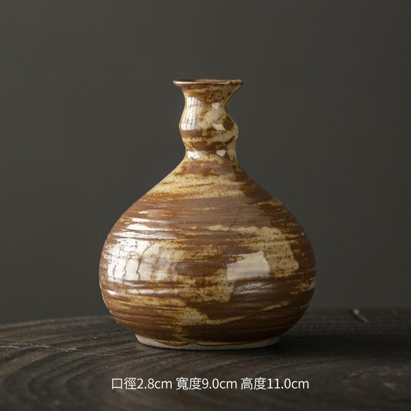 European Ceramic Vase Vintage Stoneware Flower Ware Hydroponic Ornaments Living Room Office Desktop Floral Vase Home Decoration