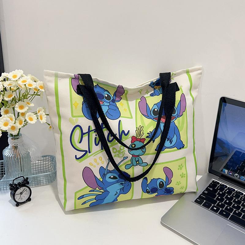 High-value canvas bag large-capacity cute cartoon interstellar baby student clothing book shoulder bag portable shopping bag female