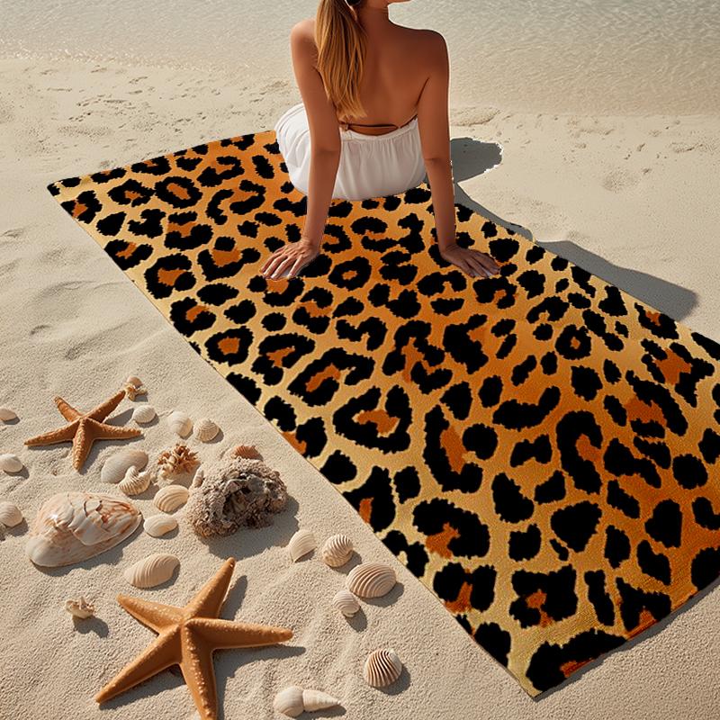 Blue Eyes Leopard Beach Towel, Super Soft Microfiber, Gift for Her/Him, Birthday, for Pool, Beach, Travel, Home Decor Fan gifts