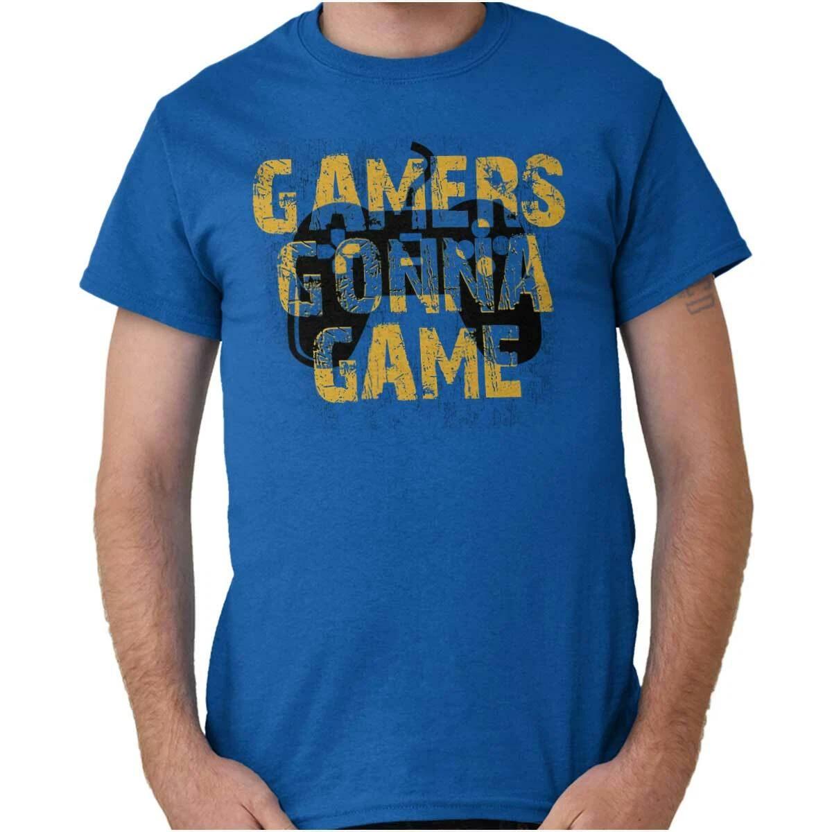 Vintage Video Game Controller Gamers Gonna Mens Casual Crewneck T Shirts Tees XXXL