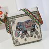 Elephant Hobo Women Messenger Shoulder Bag Handmade Embroidered Wide Adjustable Straps Large