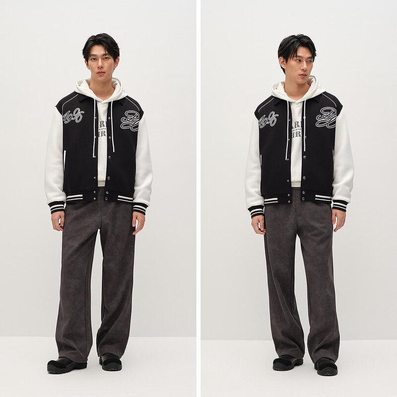 Semir Men's Color Block College Style Baseball Jacket