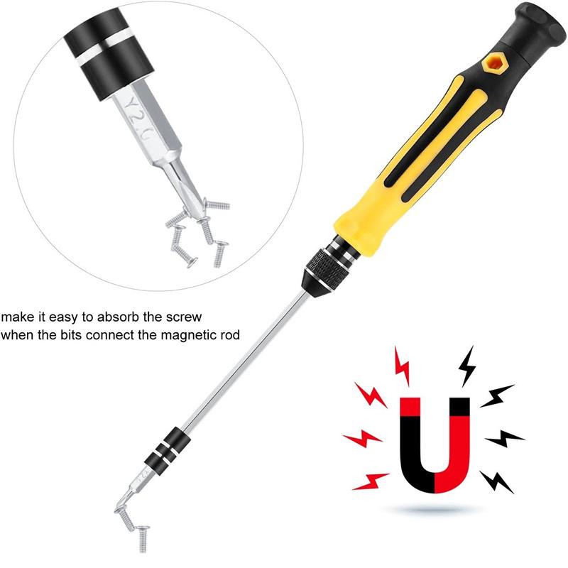 45 In 1 Mini Screwdriver Set Kit Tools Set Small Precision Screwdriver Kit with Tweezers Extension Shaft for Repair Maintenance