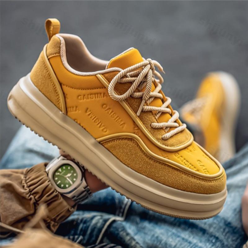 Fashion Men's Retro Versatile Low Top Thick Sole Casual Shoes 2025 Autumn New Fashion Trend Comfortable Non Slip Lace Up Chunky sneakers