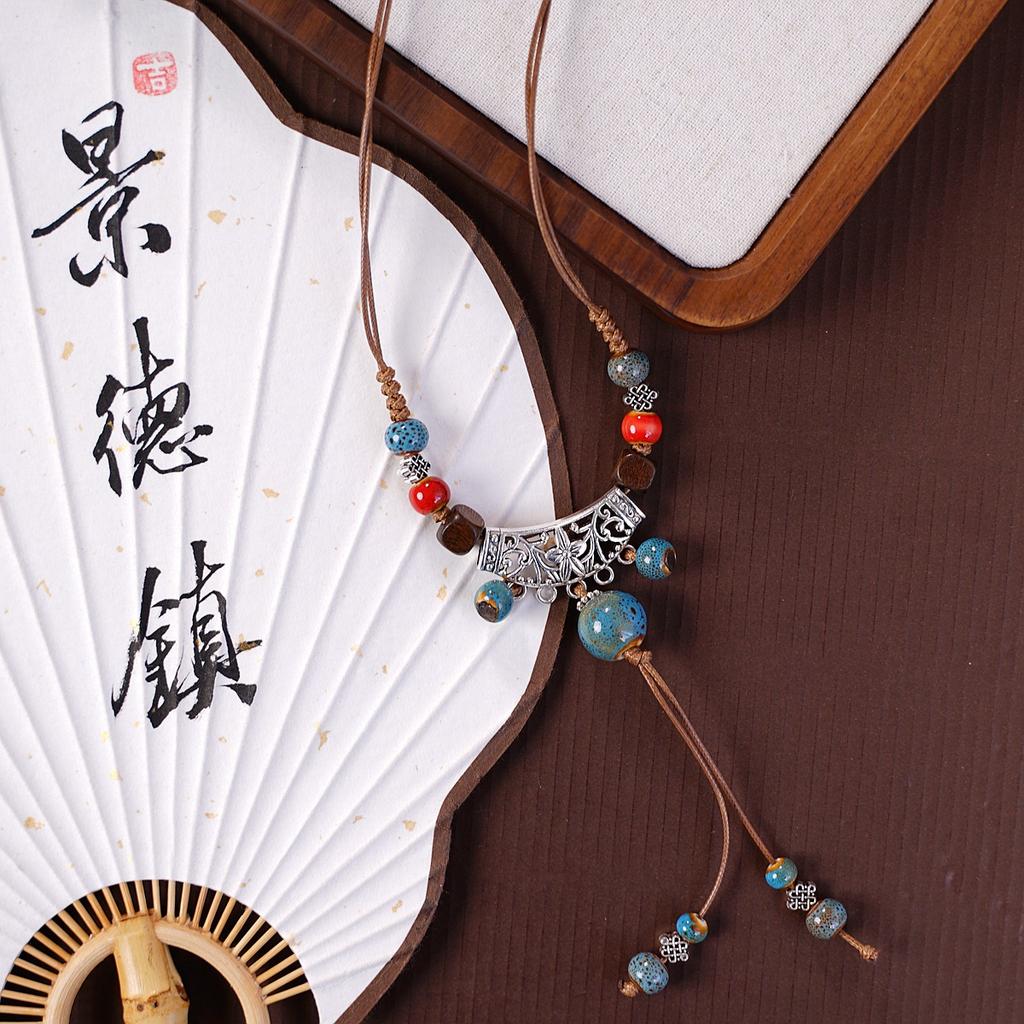 Ceramic Necklace Does Not Fade Women's Light Luxury Niche Autumn and Winter Sweater Necklace Jewelry